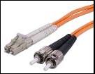 LC TO ST MULTIMODE DUPLEX ORANGE FIBER OPTIC CABLE