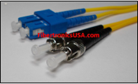 SC to ST Duplex Single Mode 9/125um Fiber Optic Patch Cable 