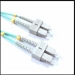 10 Gb SC/SC Duplex 50/125 Multimode Fiber Patch Cable - Aqua