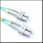 10 Gb SC/SC Duplex 50/125 Multimode Fiber Patch Cable - Aqua