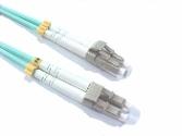 10 Gb LC/LC Duplex 50/125 Multimode Fiber Patch Cable - Aqua